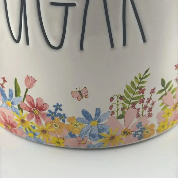 💥Rae Dunn Spring/Floral/Flowers Sugar Ceramic Canister Food storage w/lid 8” - Picture 10 of 14